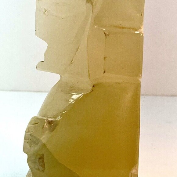 Vintage Hand Carved Onyx TIKI Aztec Mayan God Handmade Lucid Stone Bookend - Picture 14 of 15